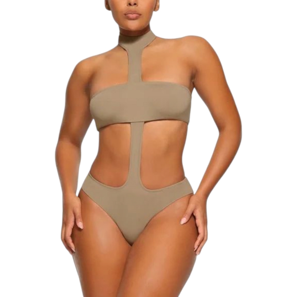 Skims Recycled Swim Cut Out Halter Monokini